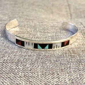 Vintage Native American Zuni Multistone Inlay Bracelet
